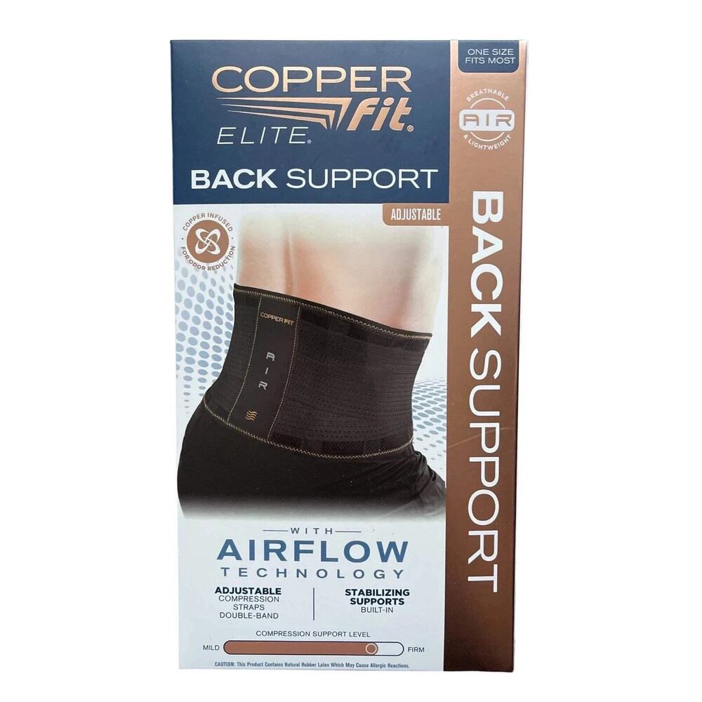 Copper Fit Elite Back Support AirFlow Adjustable 30-50 NEW
